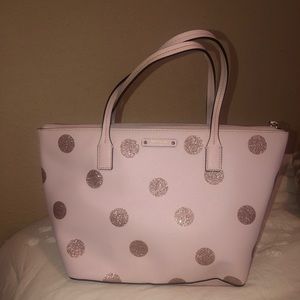 Kate Spade Pink Polka-dot glitter purse